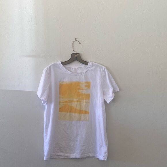 Shein Men white and yellow t-Shirt - Picture 1 of 7